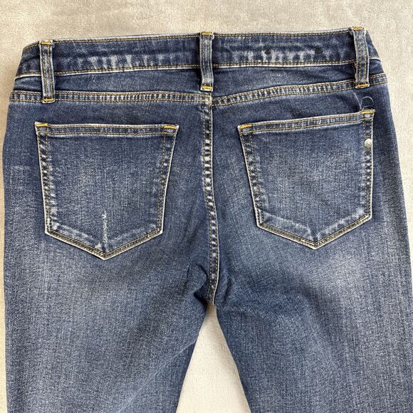 Miss Me Junior's Size 27 Ankle Skinny Jeans Dark Wash Raw Hem  27x27 - Picture 9 of 10